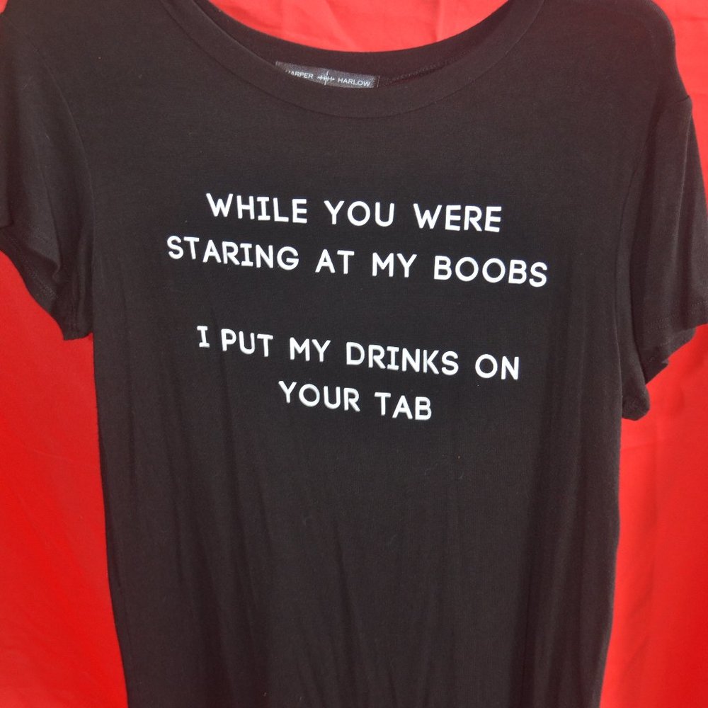 Harper Harlow Black Graphic Rayon T-shirt